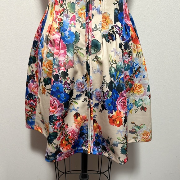 Betsey Johnson Blue Pink Sleeveless Fit and Flare Mini Dress - Picture 3 of 8